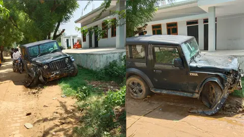 खेड़ली के मगरखा गांव में थार की टक्कर